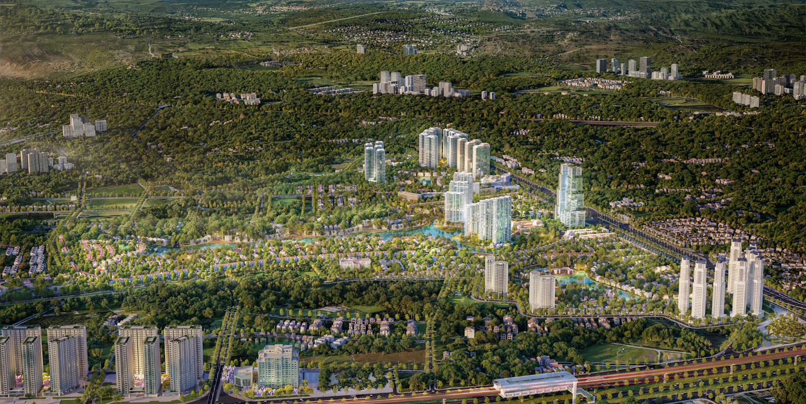 Góc nhìn toàn cảnh của Vitsta Nam An Khánh từ Đại lộ Thăng Long