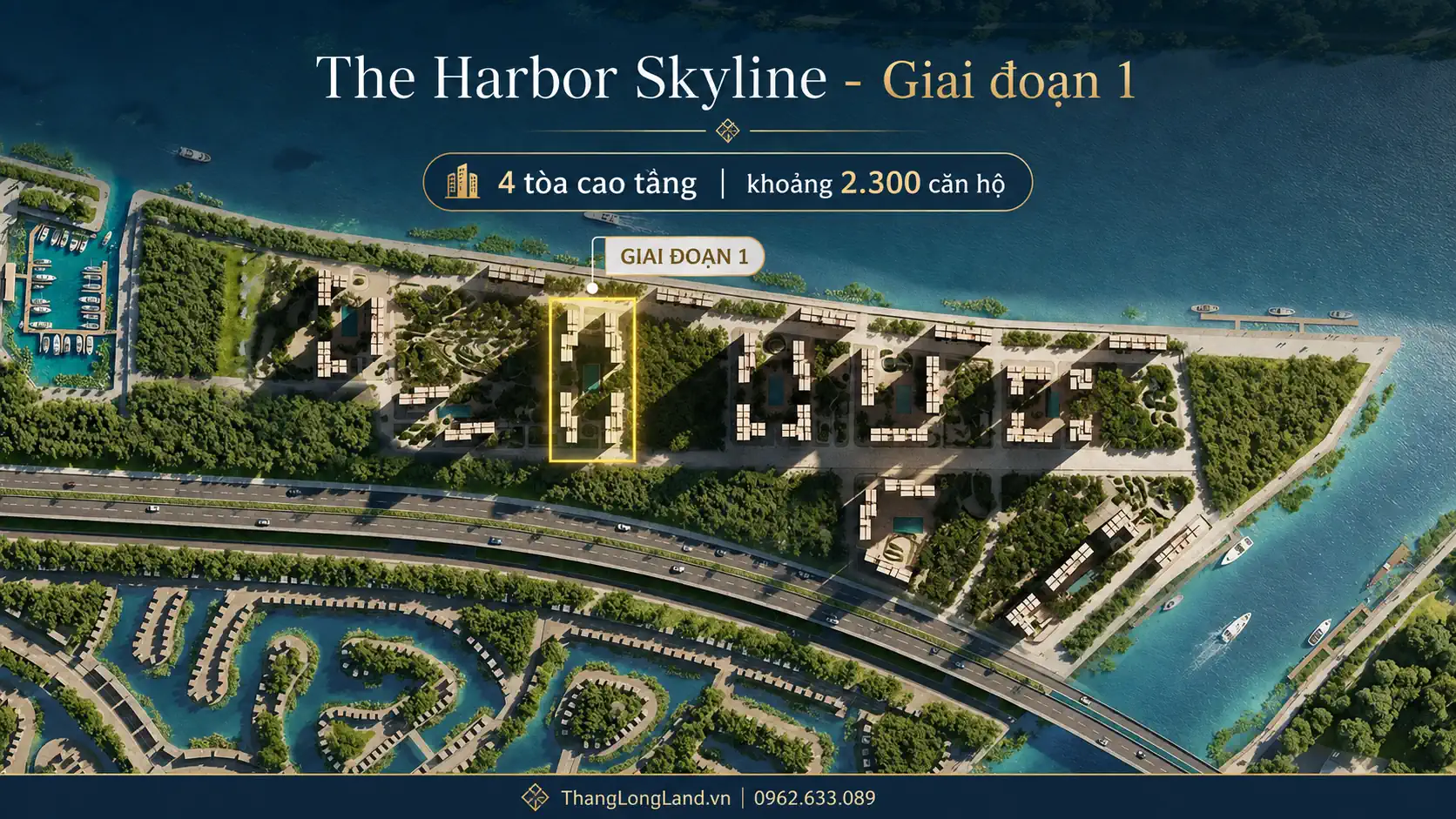 Phối cảnh dự án Imperia Royal Island từ trên cao.